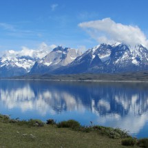 Full range of Torres del Paine with Lago Sarmiento de Gamboa